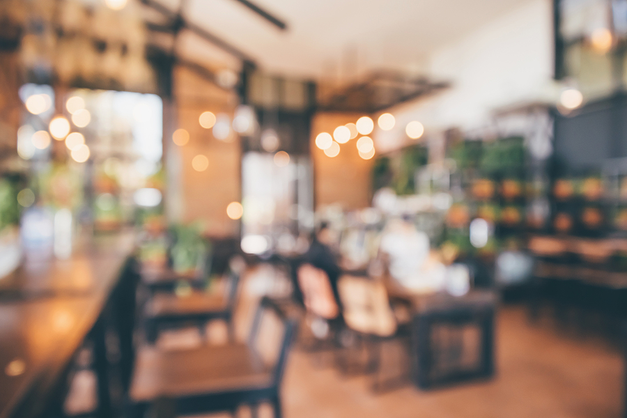 Restaurant Cafe Or Coffee Shop Interior With Customer Blur Abstr